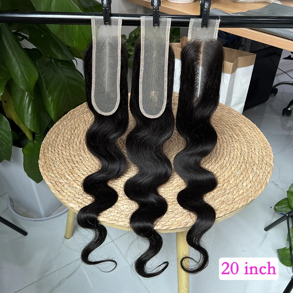 Body Wave 2x6 Transparent Lace Closure 100% Human Hair Preplucked Bleached Knots Middle Part Swiss Lace Natural Color For Women