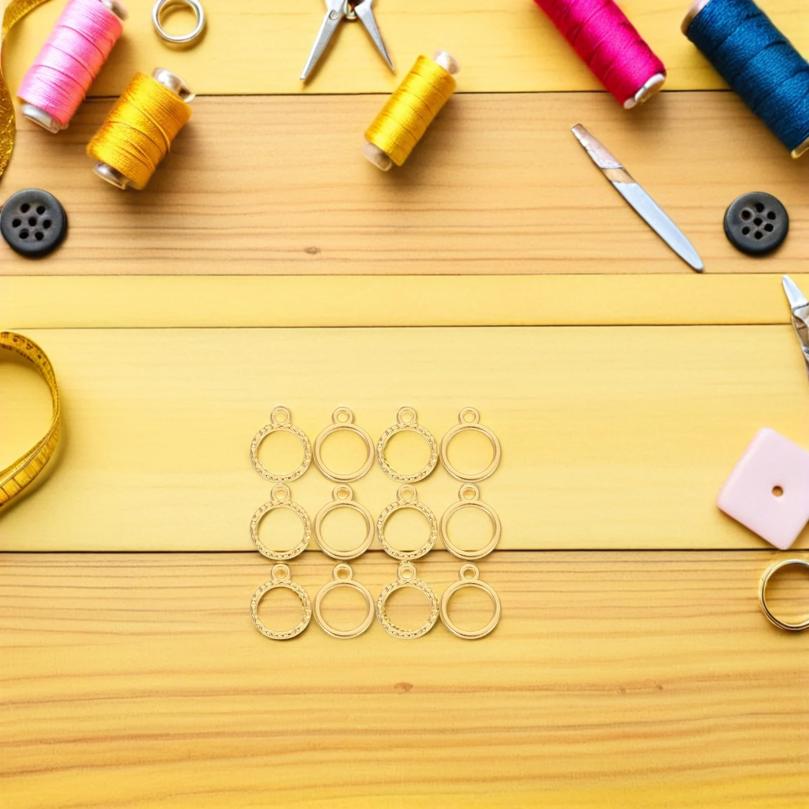 100 قطعة إطارات الراتنج الصغيرة لصنع المجوهرات المعلقات الحافة المجوفة Diy بها بنفسك لوازم الحرفية Uv الراتنج متوافق سبائك الزنك إطار صغير #4