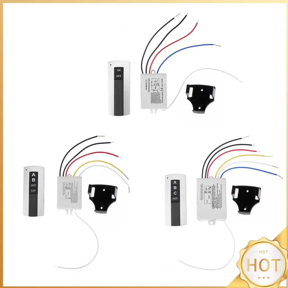 

Wireless ON OFF 1/2/3 Ways 220V Lamp Remote Control Switch Receiver Transmitter with Bracket for Lighting Lamp