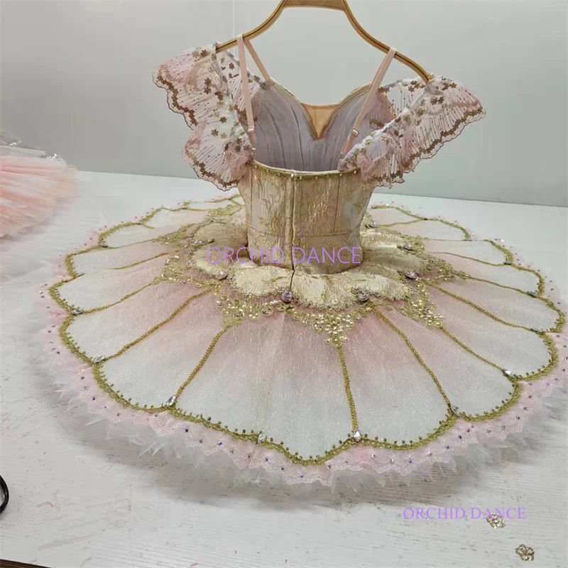 Professional Custom size Custom Color Kids Girls Adult Performance Wear Pink Gold Court Style Classical Ballet Tutu Costumes