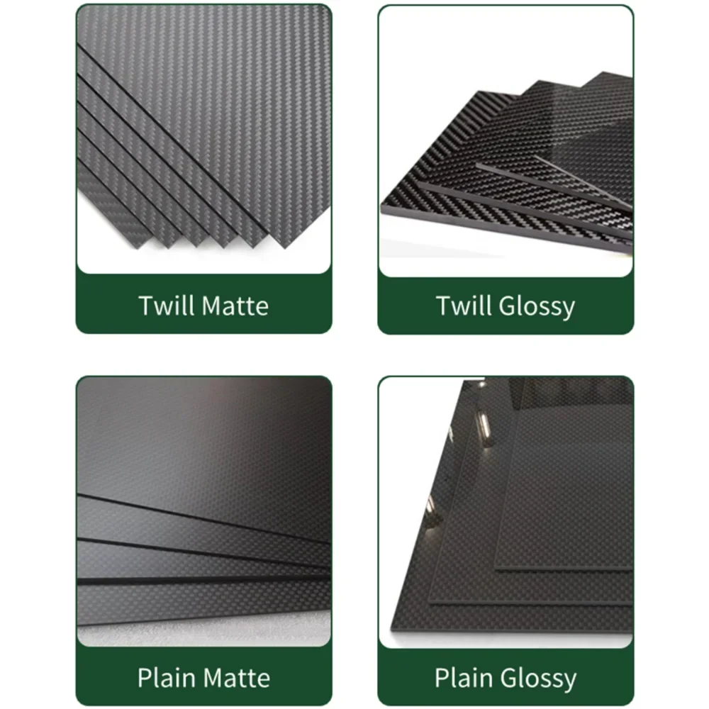 1pcs 100mmx250mm 3K High Hardness Carbon Fiber Sheets 100% Pure Carbon Panel Board 0.5-5mm Thickness Carbon Fiber Model Material