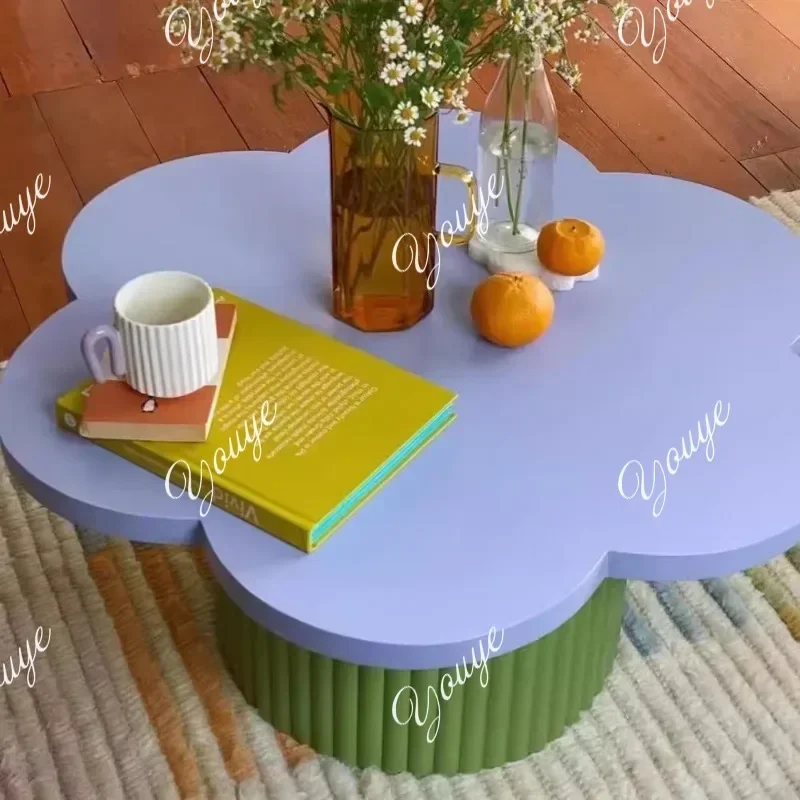 A-XM Unique Cute Coffee Table Space Saving Minimalist Italian Aesthetic Coffee Table Simple Modern Mesa Auxiliar Postmodern Furn