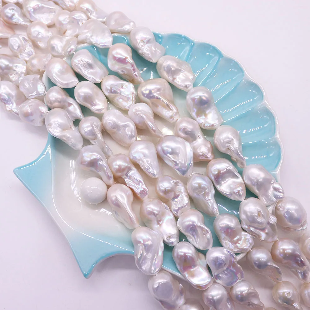 Irregular Natural Freshwater Pearl Large Tail Bead Baroque Pearl Straight Hole Loose Bead for DIY Bracelet Necklace Jewelry
