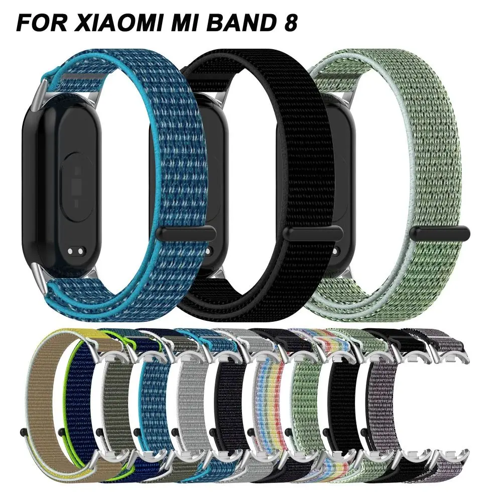 Nueva correa de nailon con lazo, accesorios de pulsera de repuesto ajustables, pulsera de reloj para Xiaomi Band 8
