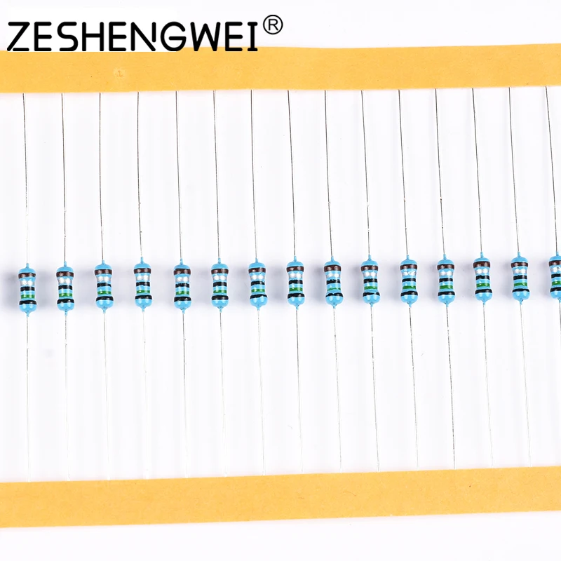 20PCS 1W Metal Film Resistor 1% Five-color Ring Power Resistor 0.1~1M 2 4.7 10R 47 100 220 360 470 1K 2.2K 10K 22K 4.7K 100K Ohm