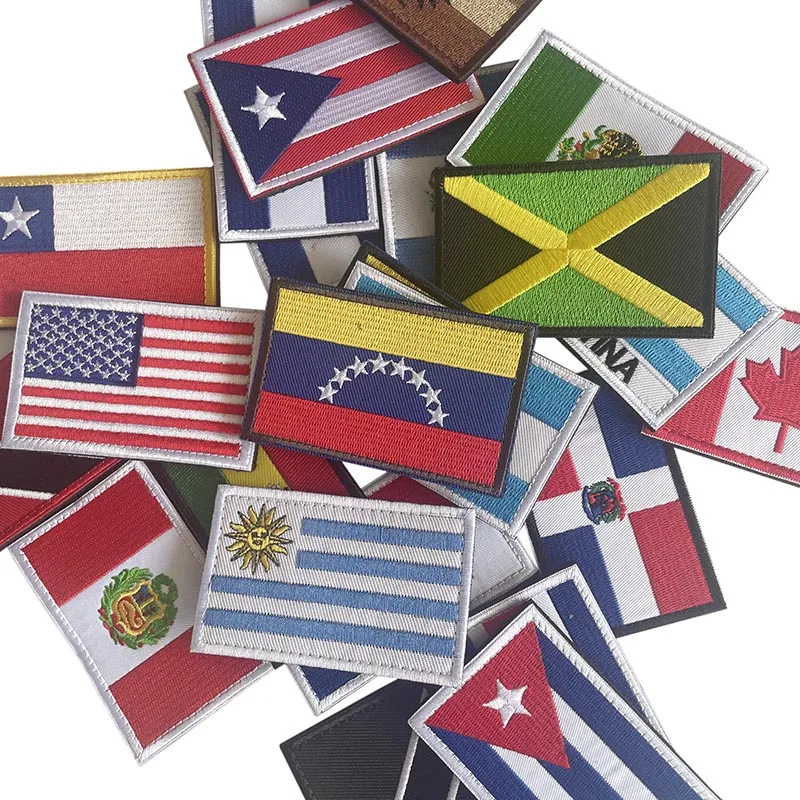 America,Colombia,Peru,Venezuela,Ecuador,Cuba,Chile,Jamaica,Argentina Flag Tactical Badge Embroidery Patches Backpack Stickers - view 2