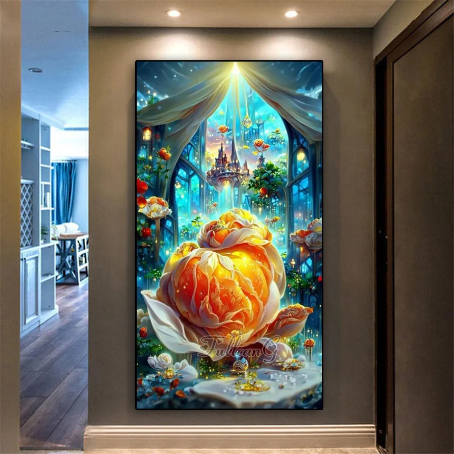 New Diamond Painting Novelties 2023 Fantasy Castle 5d Diy Full Drill Mosaic Embroidery Landscape and Flowers Home Decor AA4039