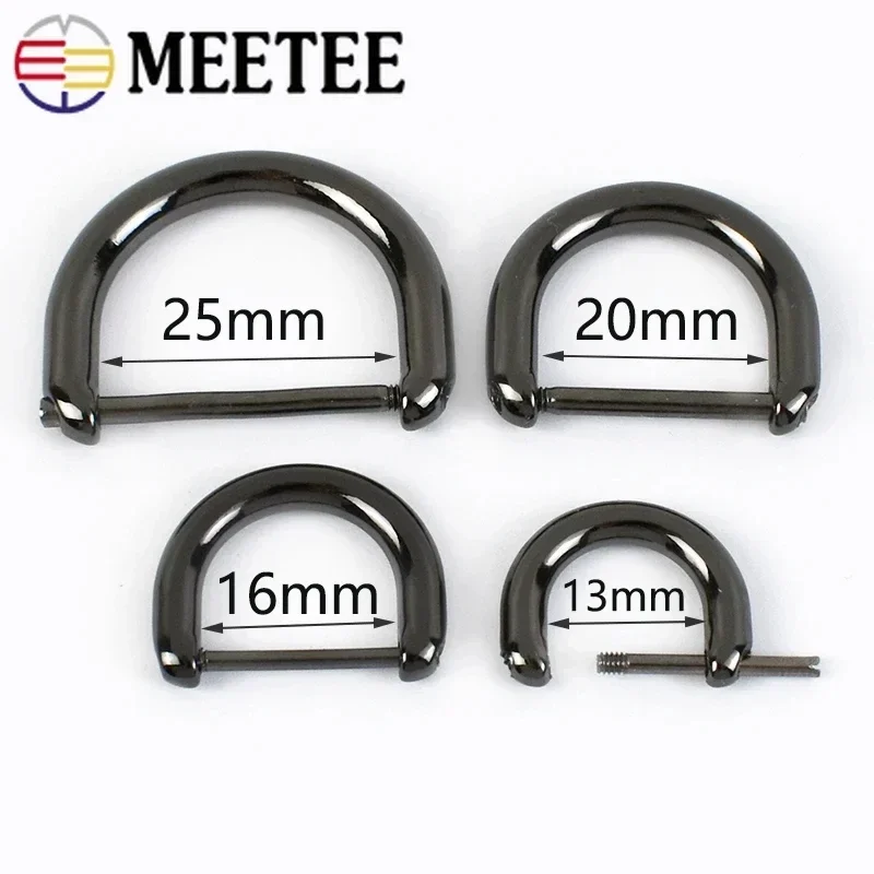 10Pcs Detachable Metal D Ring Buckles for Bag Strap Webbing Chain Clasp Luggage Belt Connector Hanger DIY Hardware Accessories