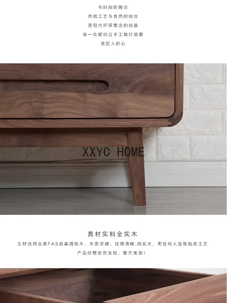 الشمال الجوز الأسود خشب متين 10-دراز خزانة غرفة المعيشة غرفة نوم درج على غرار خزانة الحديثة الحد الأدنى خزانة