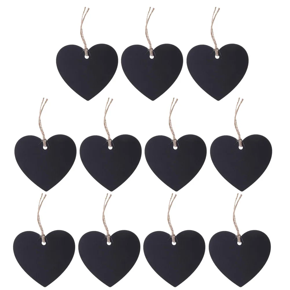 

40Pcs Wooden Heart Blackboard Tags Tie on Labels with String for Craft Scrapbook Cupcake Boards Thank You Cards DIY Hanging