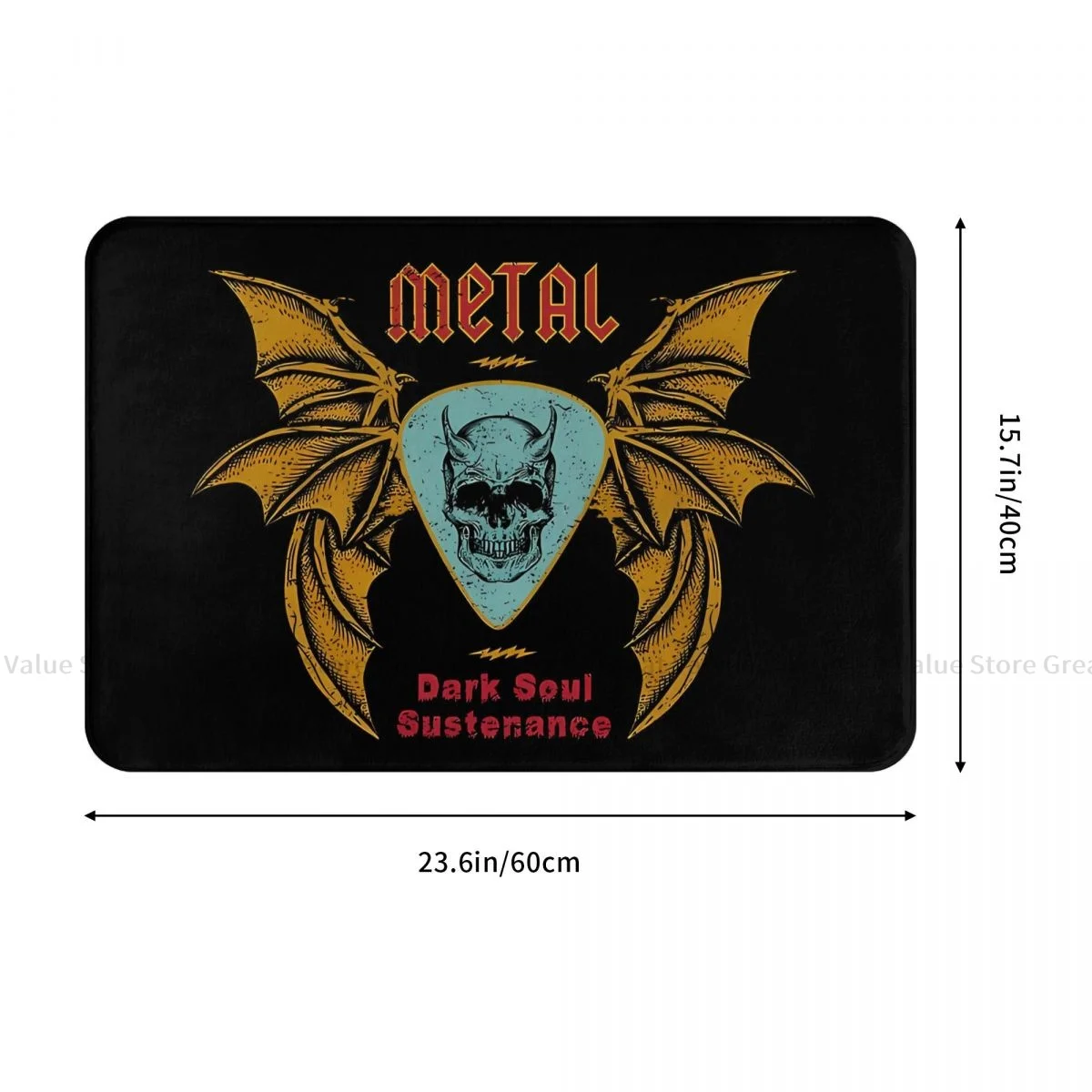 Heavy Metal Rock Music Kitchen Non-Slip Carpet Dark Soul Sustenance Horned Skull Living Room Mat Entrance Door Doormat Floor