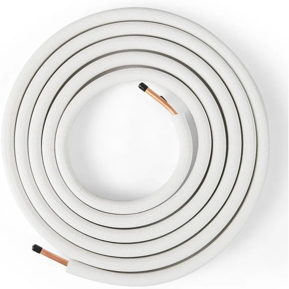 

25ft Mini Split Line Set with 3-Layer Insulation for 1/4 & 1/2 Copper Pipes, Suitable for Air Conditioner or Heat Pump Systems