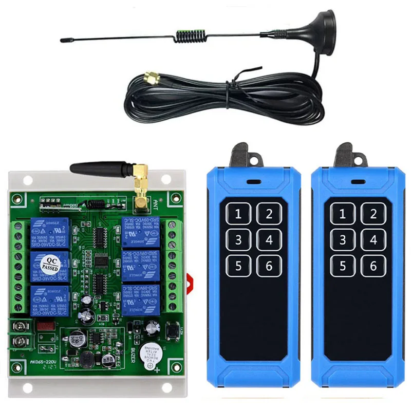 433M Ndustrial DC 12V 24V 36V 6CH RF Wireless Remote Control Switch Radio Receiver With 20-1000M Long Distance Remote controller