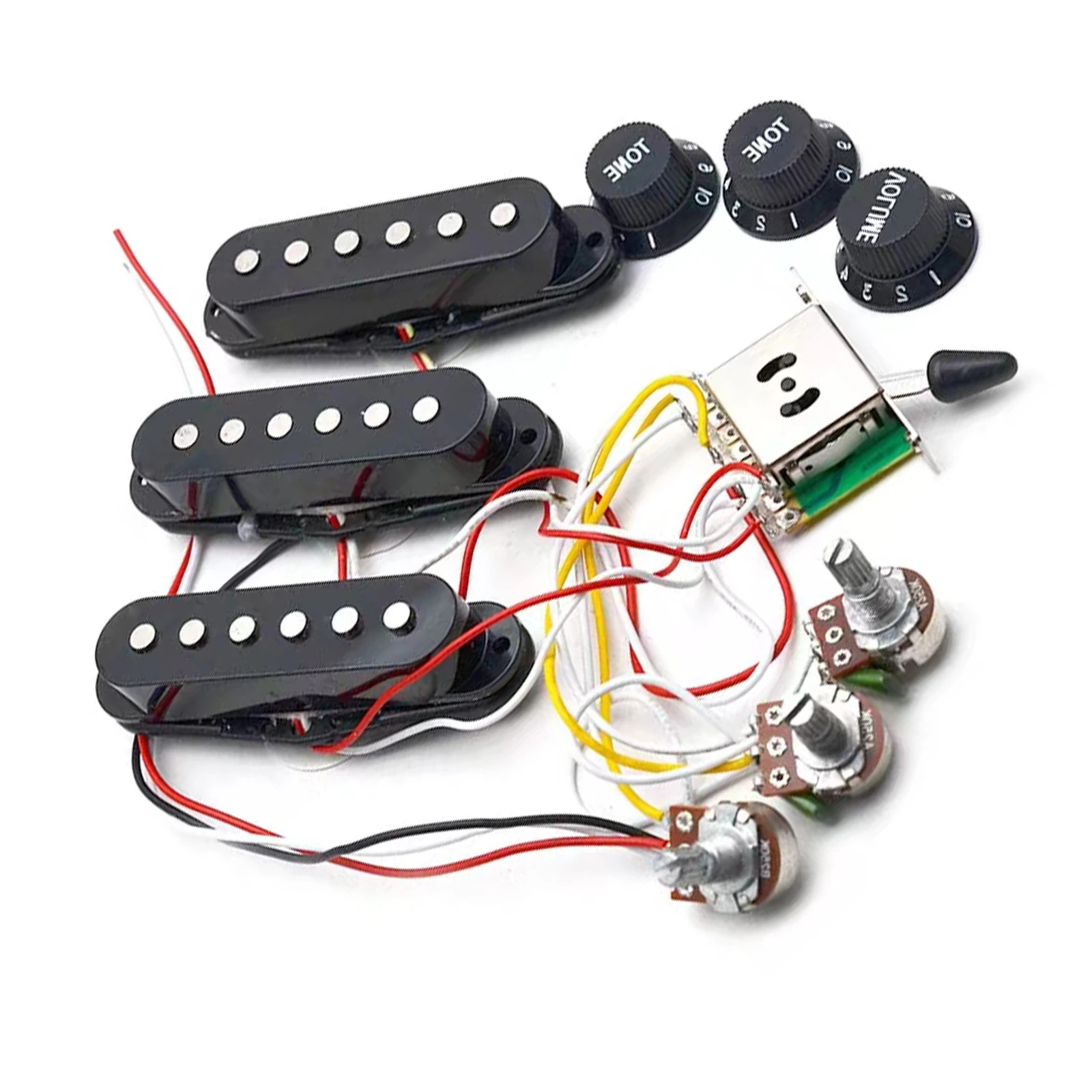 SSS الغيتار الكهربائي الأسلاك تسخير سلكي مسبقا 5-Way التبديل 2T1V التبديل لهجة حجم المقبض التقاطات عدة ل ST E-الغيتار الملحقات #2