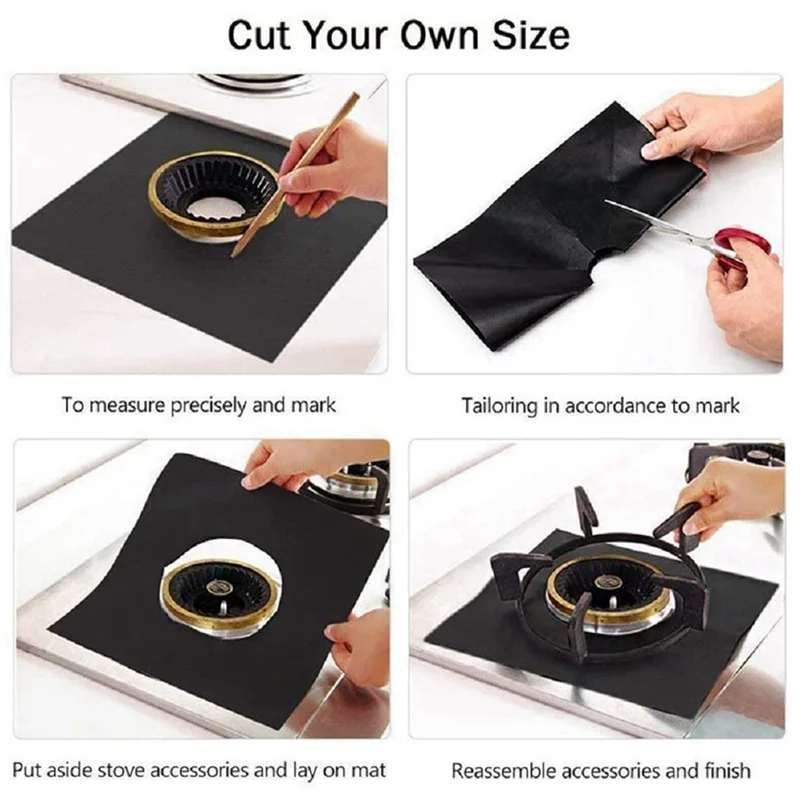 

A29R 8 Burner Covers, Reusable Stove Top Cover, Non-Stick Burner Lining, Heat Insulation Pad For Gas Stove