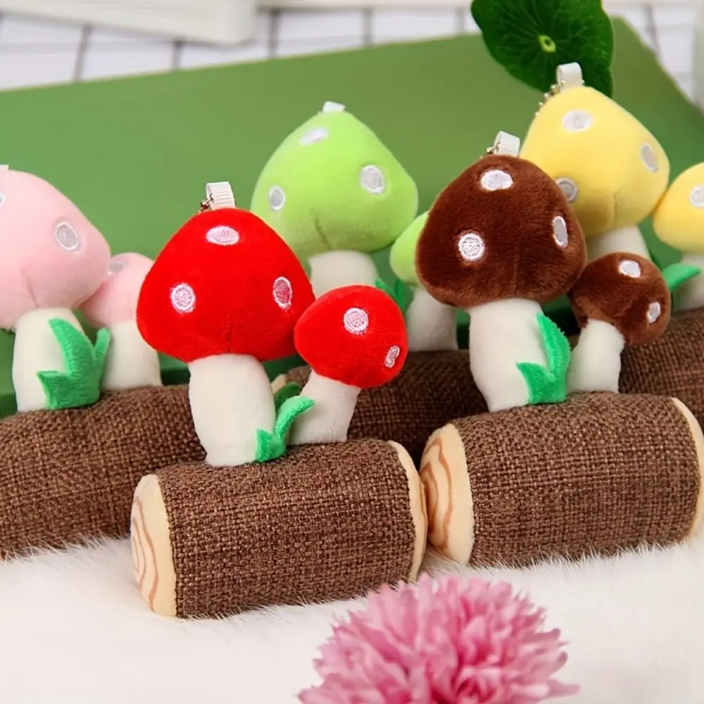 

Plush Mushroom Plush Keychain Cartoon Simulation Mushroom Stuffed Mushroom Keychain 10CM Creative Mushroom Plush Keyring Girl