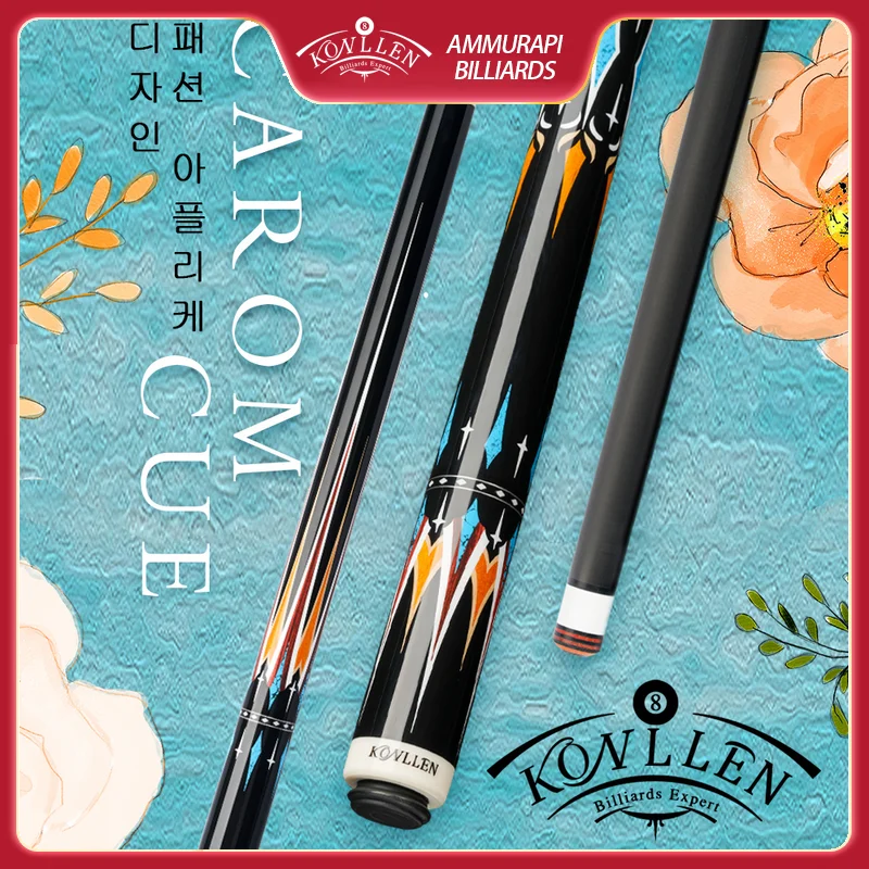 

KONLLEN Billiards 3 Cushion Carom Cue Stick Carbon Fiber 142cm Technology 3*8/8 Radial Pin Joint Carbon Fiber Inlay Libre Cue