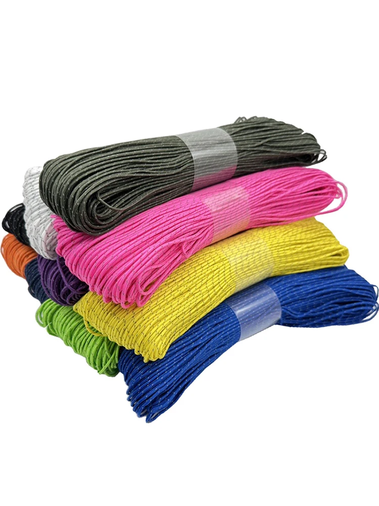 10/50/100m Reflektierendes Paracord 2mm Outdoor Camping Nachtreflexions-Paracord-Seil Zelt Angel-Paracord Mischfarben – Detail 6