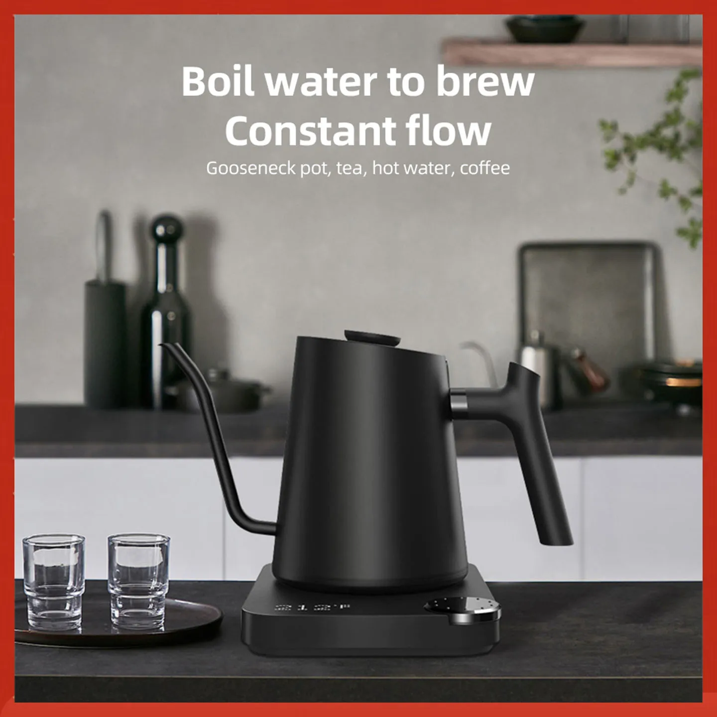 

Электрический чайник на гибкой стойке, 0,9 л, контроль температуры, нержавеющая сталь, внутренний быстрый нагрев, электрические чайники 1200 Вт, защита от высыхания