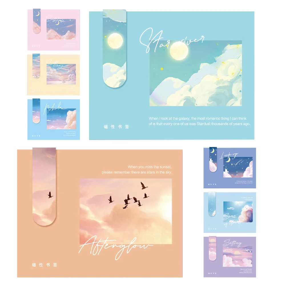 8 Pcs Magnetic Book Bookmark Markers Note Classify Bookmarks Card Clips Paper Holder Reading Painting