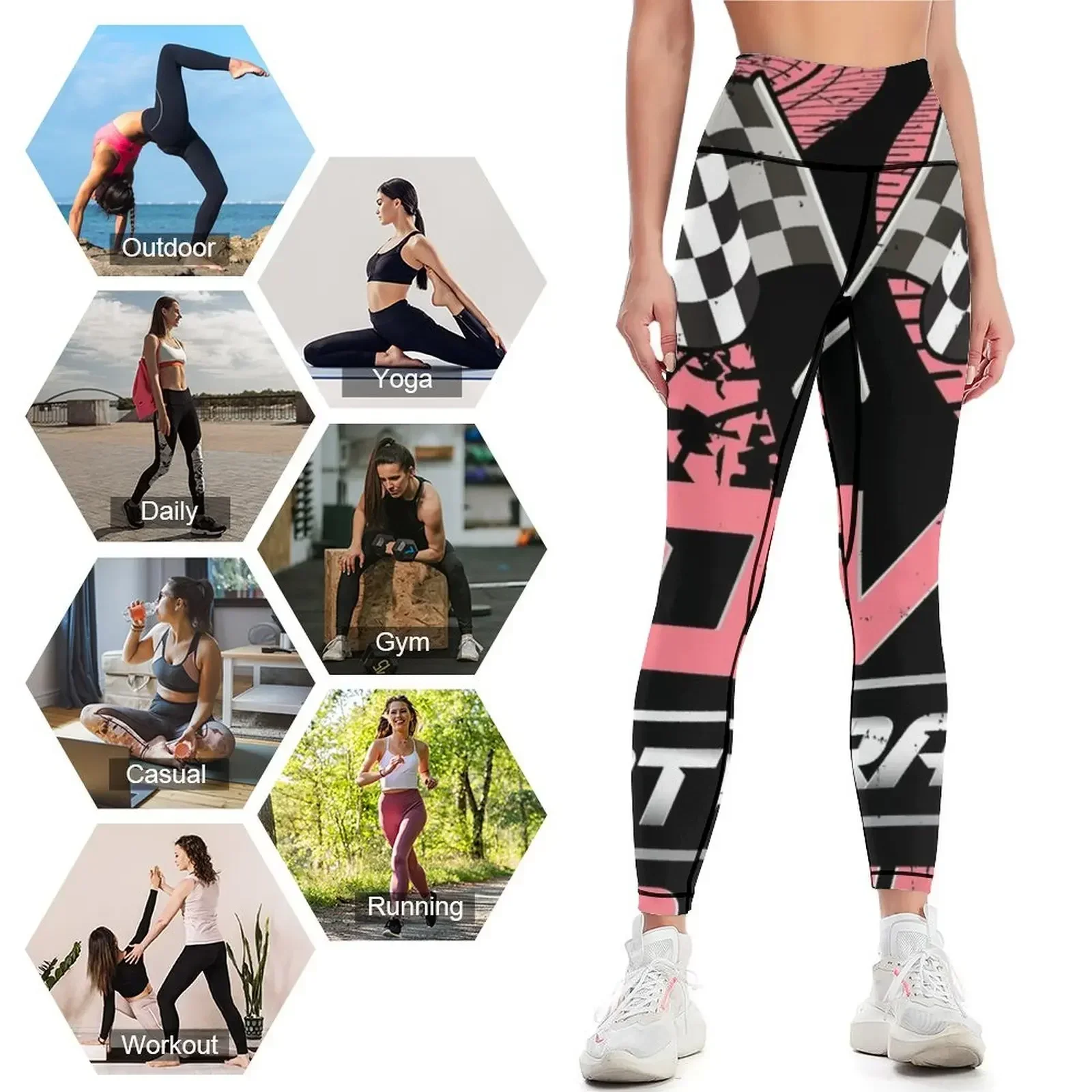 sommige meisjes houden van dirt track races. Legging sporttennis voor Legginsy push-up Dames sport gymkleding Damesleggings