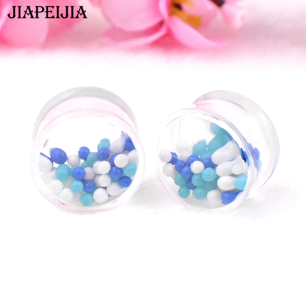 8-30mm Cute Colored Balls Acrylic Ear Plug Tunnels and Gauges Ear Expander Studs Stretching Body Piercing Jewelry