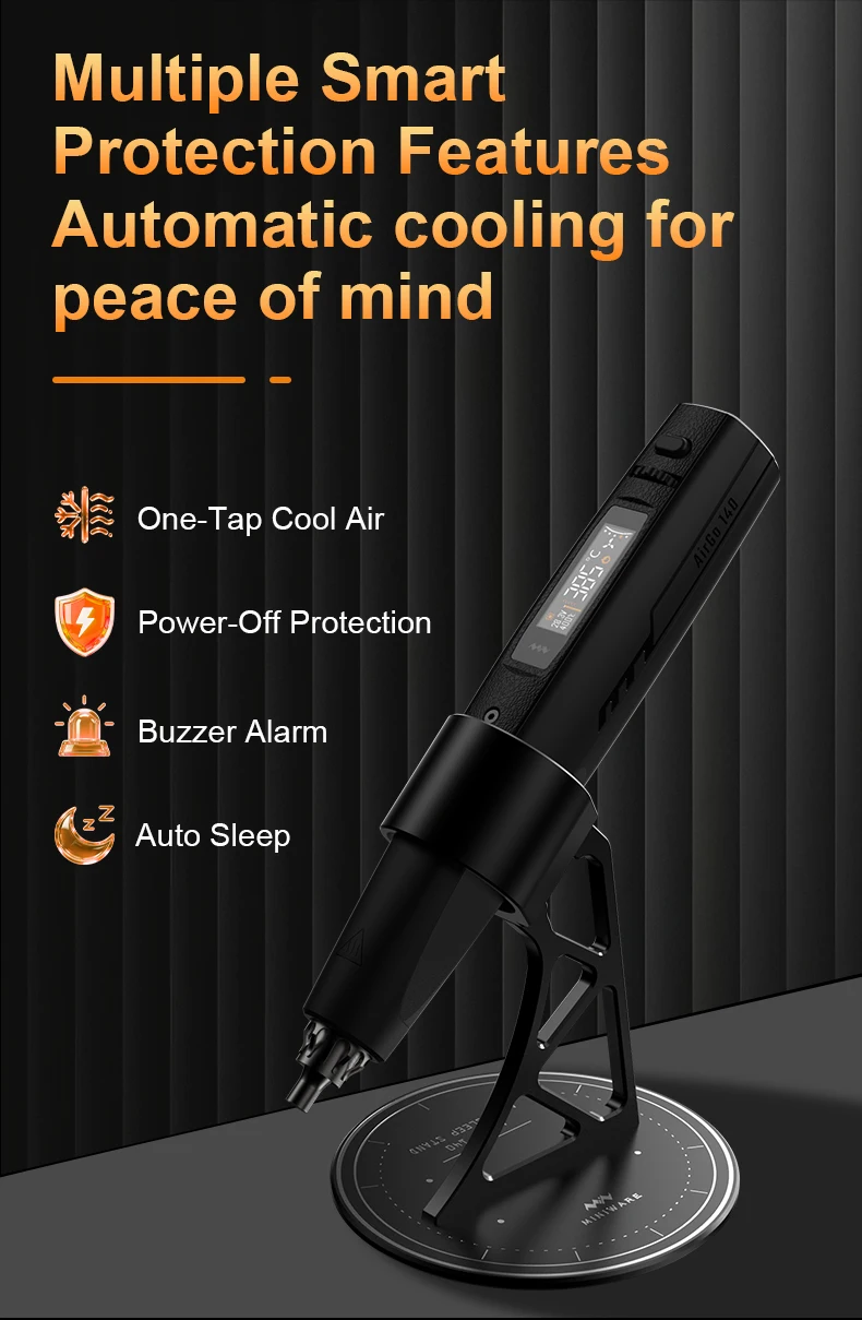 Miniware AirGo 140 Tragbare Intelligente Heißluftpistole Entlötpistole Maximale Leistung 140W 80-450 ° C & Spezialkomponente zur Auswahl – Detail 11