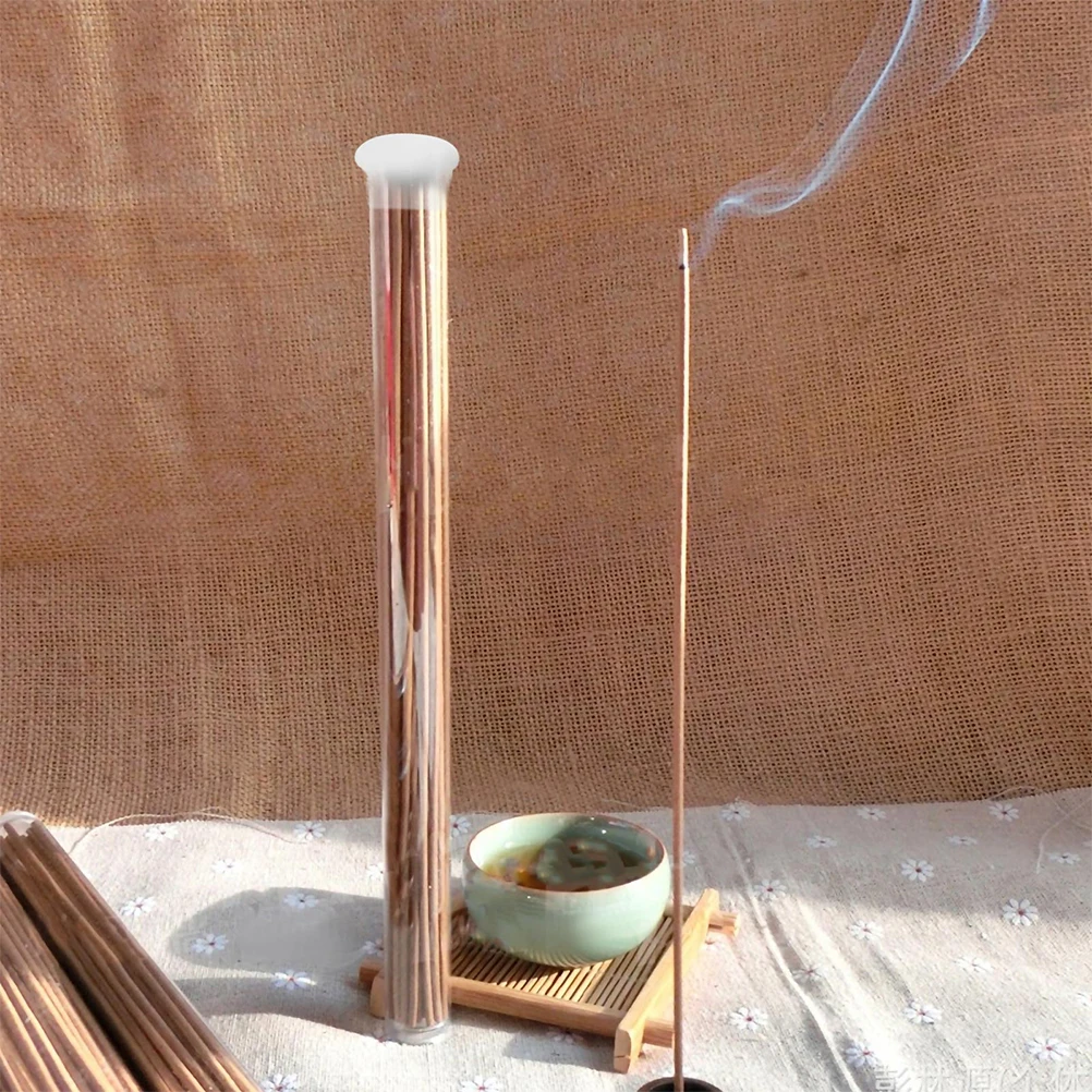 

10Pcs High Transparency Acrylic Incense Tubes Dustproof Sealed Lid for Home Hotel Travel Incense Storage Box -Stick Tube