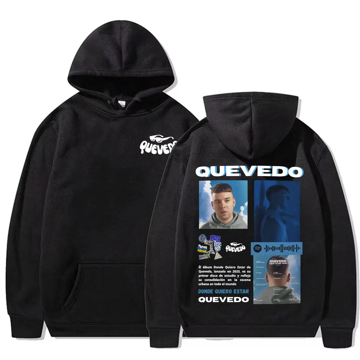 Sudaderas con capucha gráficas de Rapper Quevedo Donde Quiero Estar, ropa para hombre, sudaderas Harajuku Hip Hop Punk, sudaderas de lana de alta calidad
