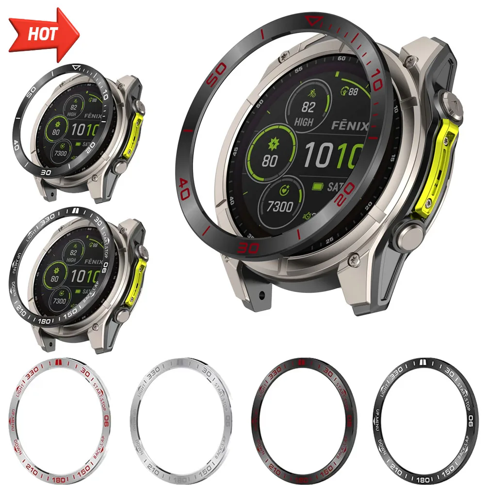 Metallrahmenring für Garmin Fenix 8 51/47/43mm Zeit-/Geschwindigkeitsskala Edelstahlrahmen für Garmin Tactix 8 47/51mm Zubehör