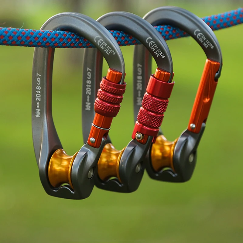 XINDA Pulley Carabiner Screw Gate Twist Locking for Climbing Working at Height