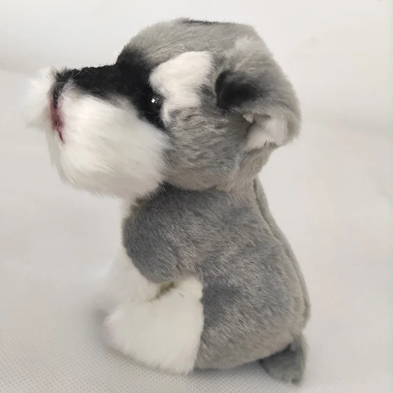 kawaii Schnauzer Dog Plush Toy Small Soft Simulation Kids Stuffed Animal Toys for Children Cute Photo Props Girls Birthday Gift
