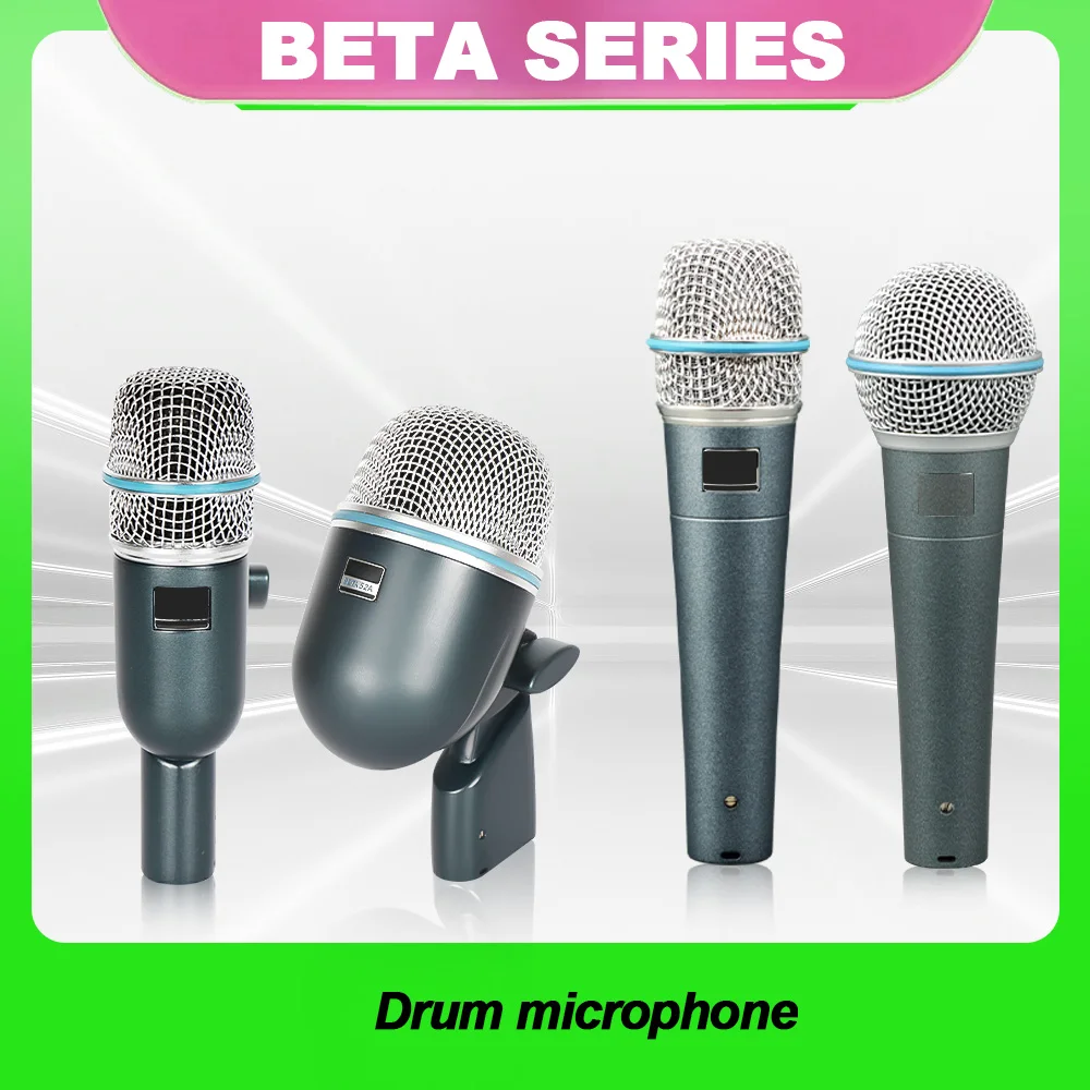 

BETA52A Metal Drum Microphone Instrument Kick Drum Bass Mic56A 57A Dynamic Drum Snare Kick Mic，Kick-out