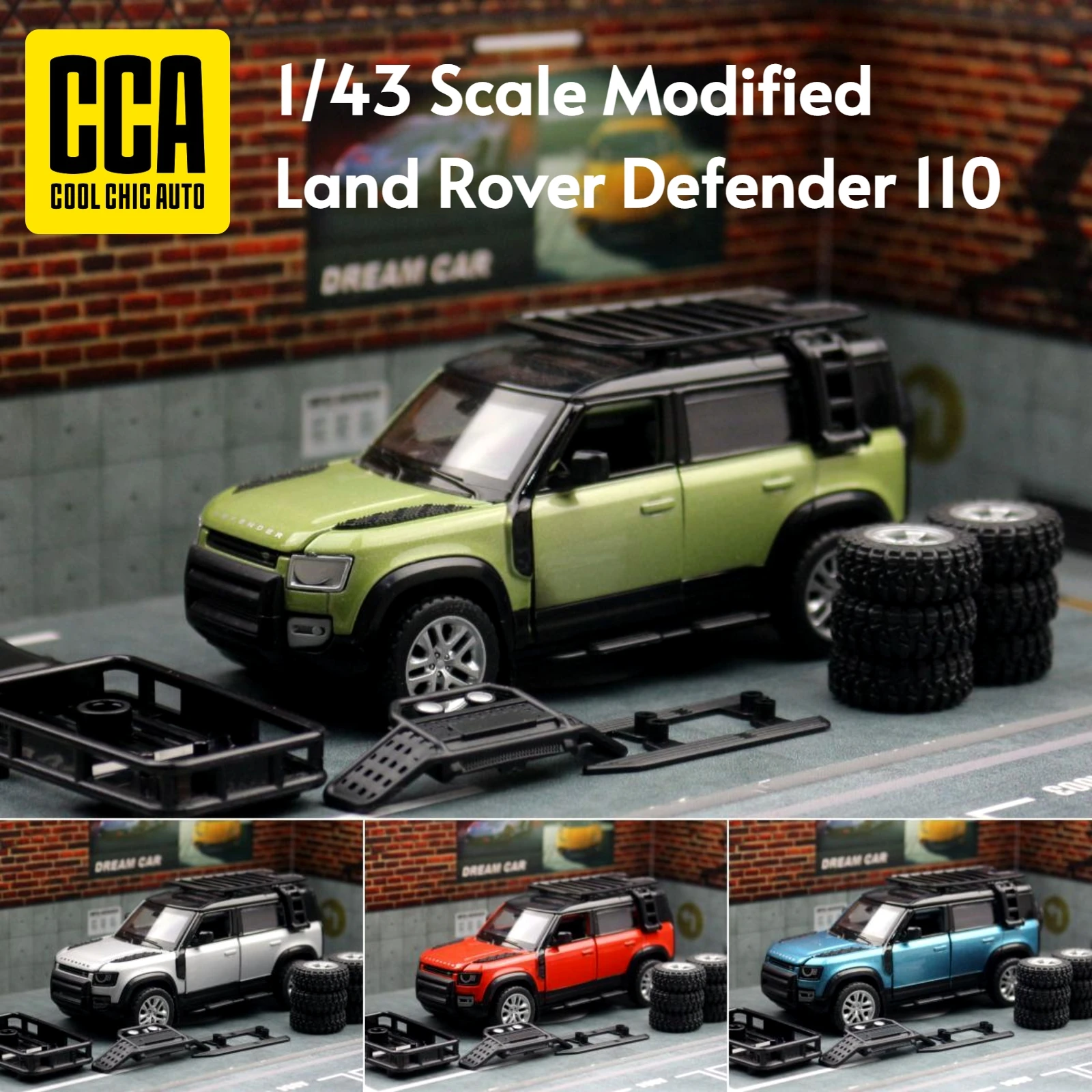 1/43 Land Rover Defender Toy Car CCA Assembly Model Kit Diecast Alloy Miniature Free Wheels Collection Gift For Boys Children