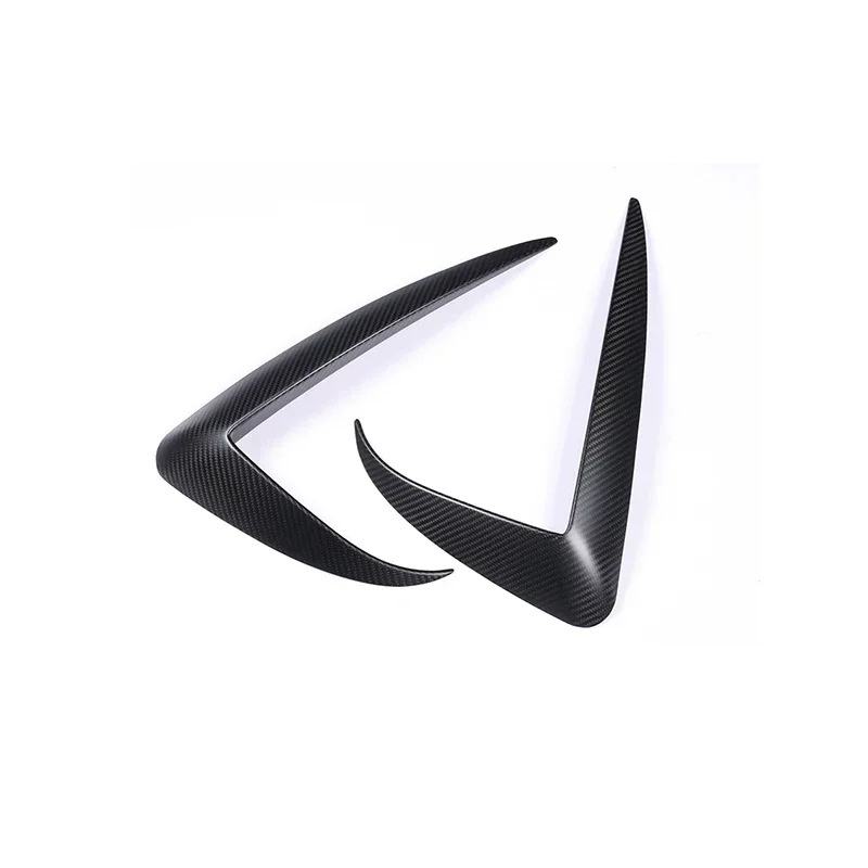 Real Carbon Fiber Front Light Trim for Tesla Model 3 2021-2023 Lamp Blade Cover Decor Sticker 3K 240G Dry Carbon Car Accessories