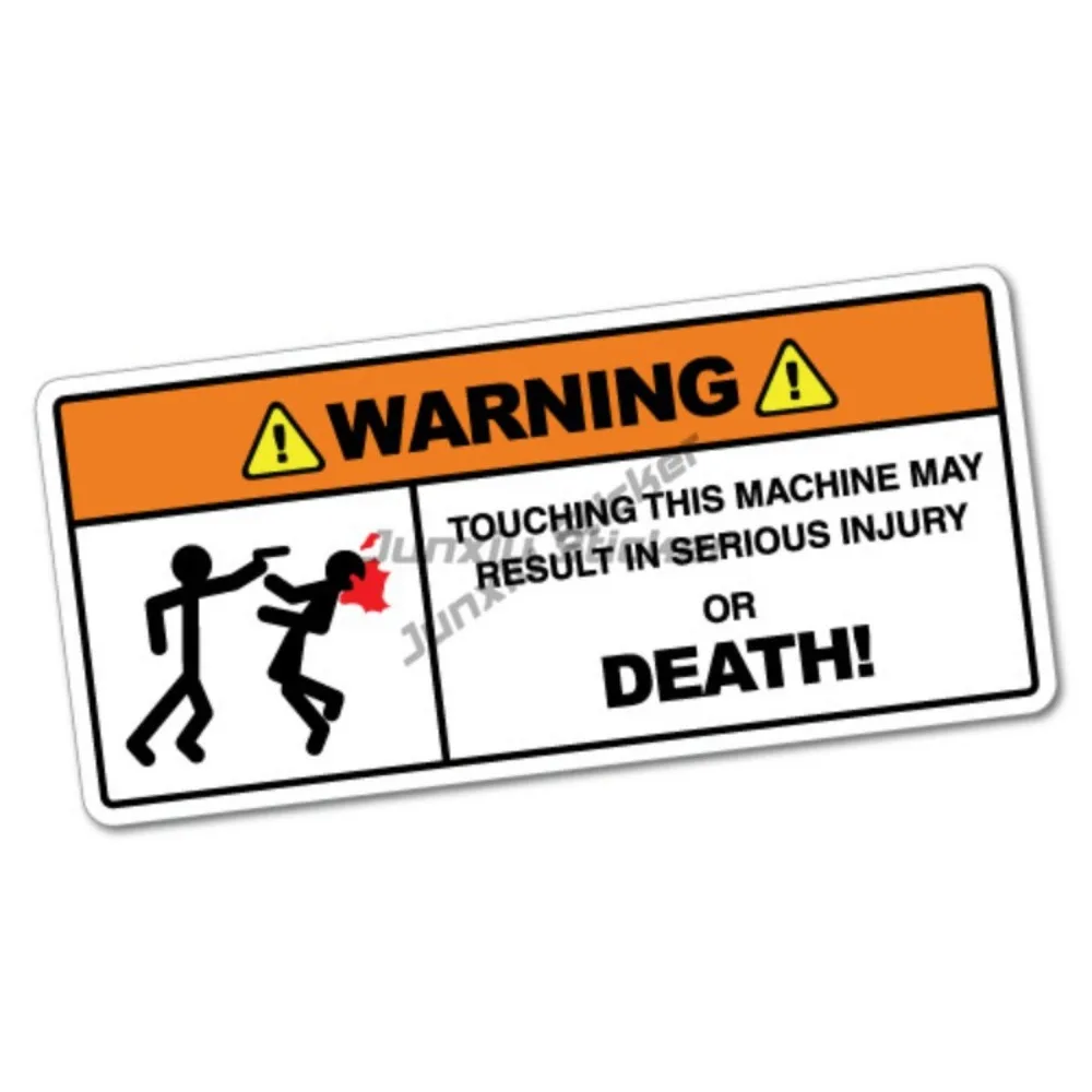 

Warning Touching This Machine Sticker Funny Car Stickers Decals Scratch Exterior Decorative Graphic Camping Car Decoration Suv