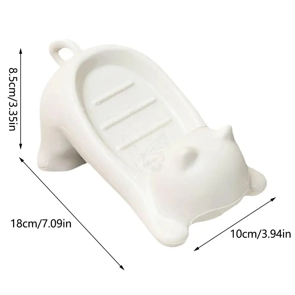 Soap Dish Drainable Sponge Soap Bar Container Cute Cat-shaped Creative Water Drain Soap Tray Washing Sponge Holder For Household view 6