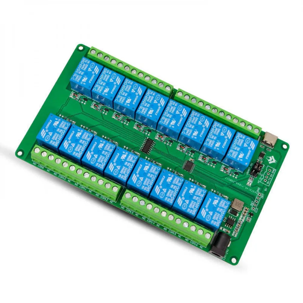 16-channel USB Relay Module Computer Serial Port Control Switch PC Smart Controller 12V/24V Relay Board With Indicator Light