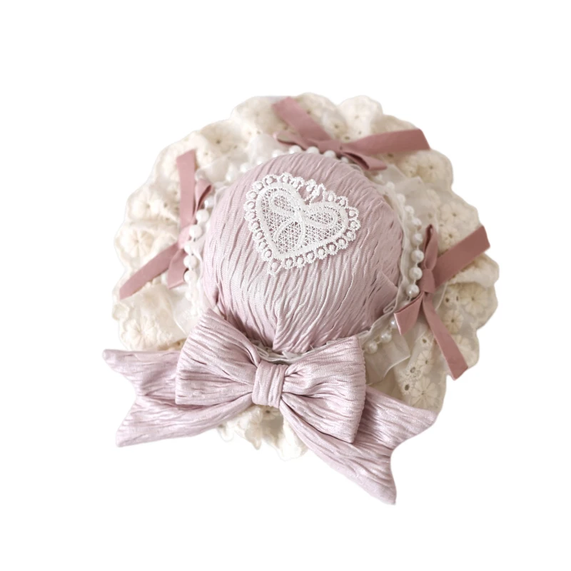 Grampo de cabelo Lolita original e acessório feito por laço borboleta estilo Petit DOLL com cartola