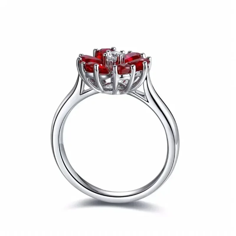 RUIF-Bague en argent 925 en forme de fleurs de luxe pour femme, 1,46 ct, diamant simulé en laboratoire, bijoux de bureau pour couple, nouveau