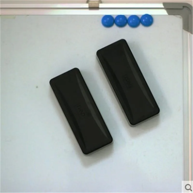 2pcs/set Black Magnetic Attaching Soft Eraser, Dry Whiteboard Marker Wipe Cleaner