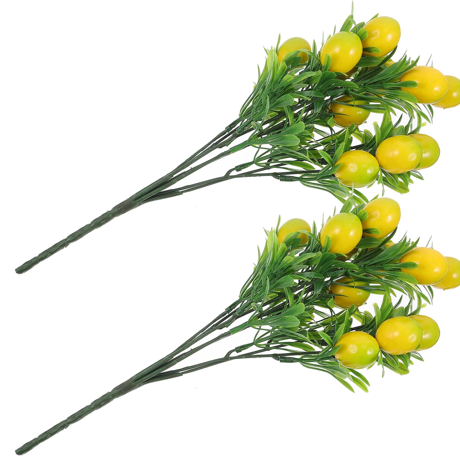 

2Pcs Artificial Lemon Branch Realistic Fake Fruit Stems for Home Garden Vase Decor DIY Wedding Party Accent Lifelike Plastic
