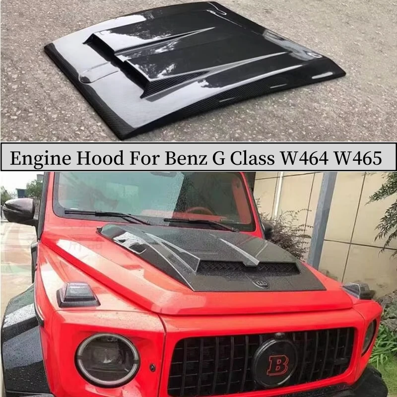 

Real Carbon Fiber Front Engine Hood Bonnet Vent Cover For Mercedes Benz G Class W464 W465 G350 G500 G550 G580 G63 2019-No Refits