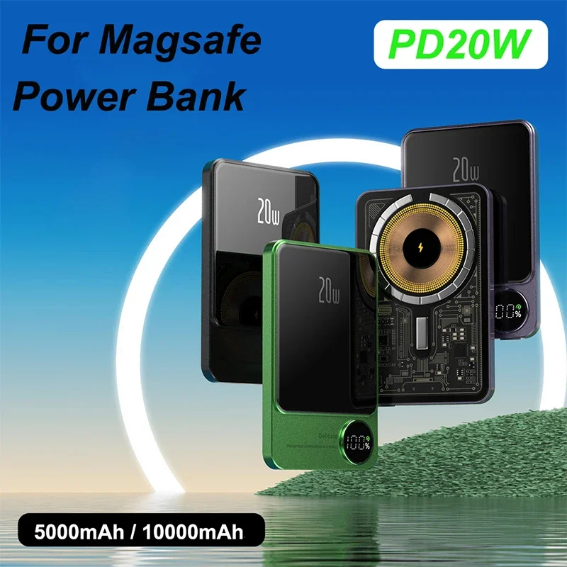 

JayoWade 10000 мАч Magsafe Power Bank Магнитное беспроводное быстрое зарядное устройство Powerbank для iPhone 16, Samsung, Huawei, Xiaomi, запасная батарея