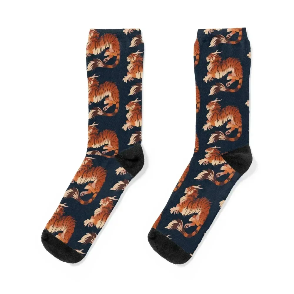 Japanese tiger dragon Socks funny gift custom New year's Socks Ladies Men's