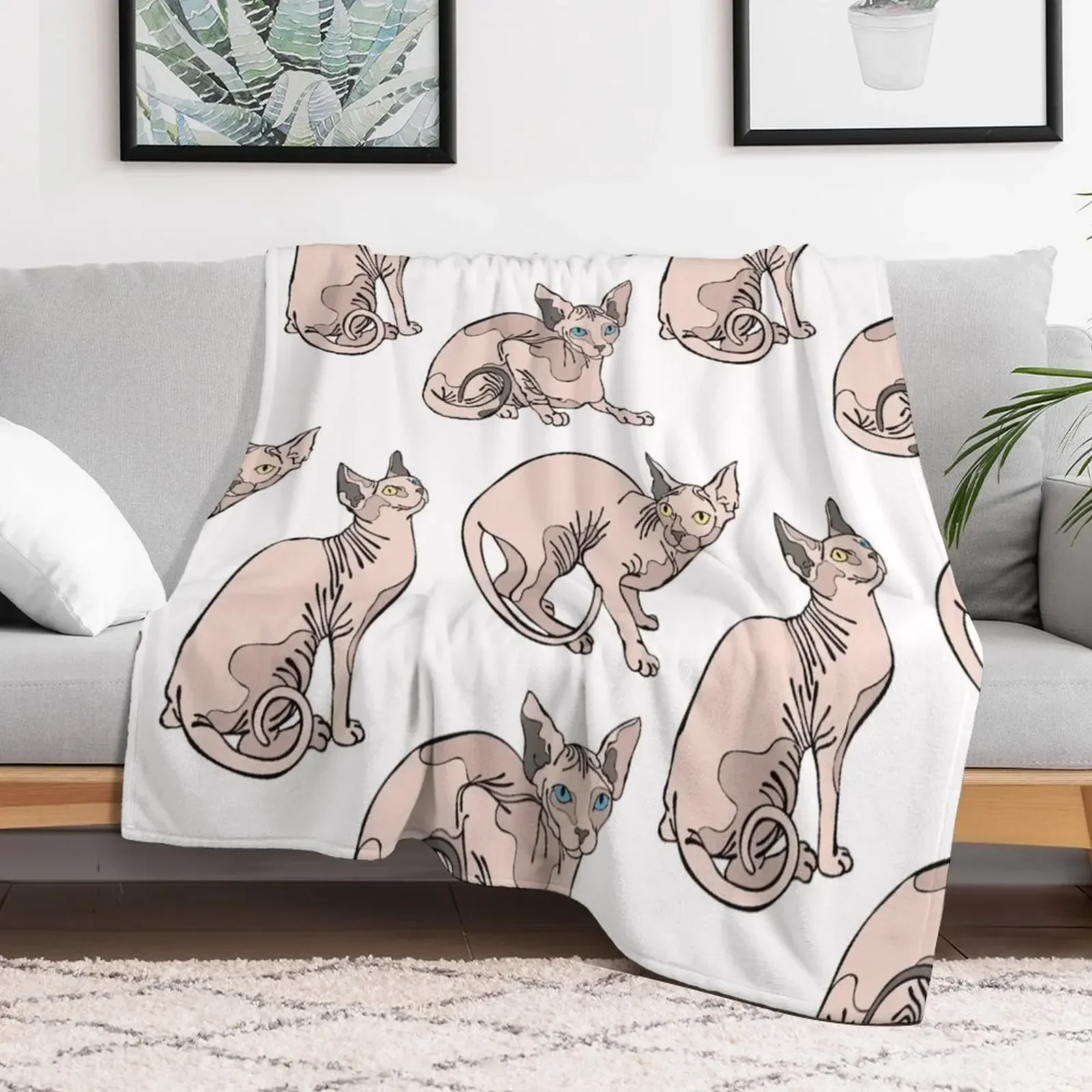 

Sphynx Cats Throw Blanket For Decorative Sofa Heavy heavy to sleep Blankets warm winter Beach Luxury St Blankets