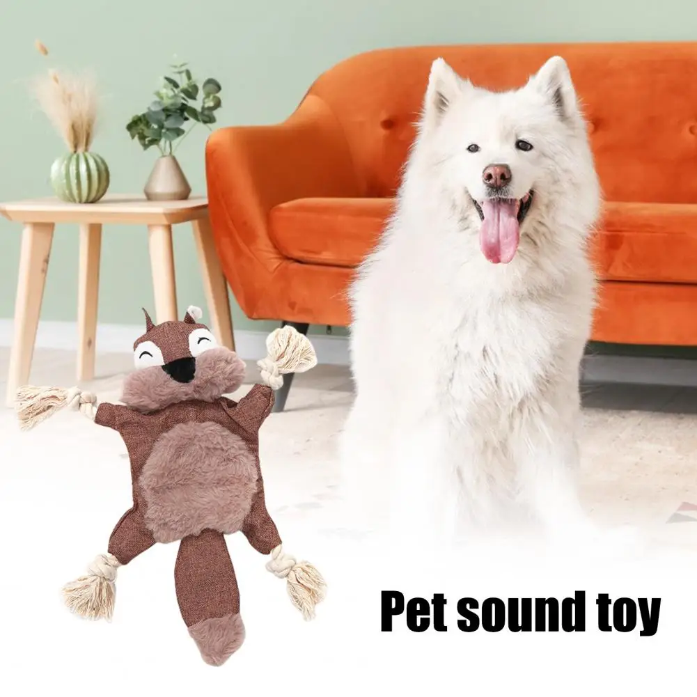 Pet Toy with Sound Paper Plush Pet Toy for Cats Dogs Funny Squirrel Shape Chew Toy Bite-resistant Teeth for Pets High-quality