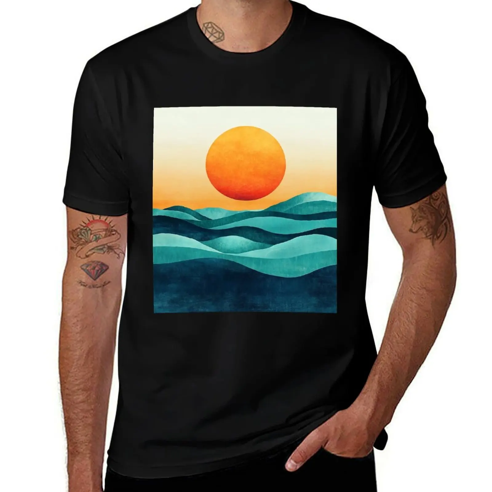 

Chic Impressionistic Hippy Line Drawing Minimal Art For Boho-Themed Gifts T-Shirt vintage clothes slim fit t shirts for men
