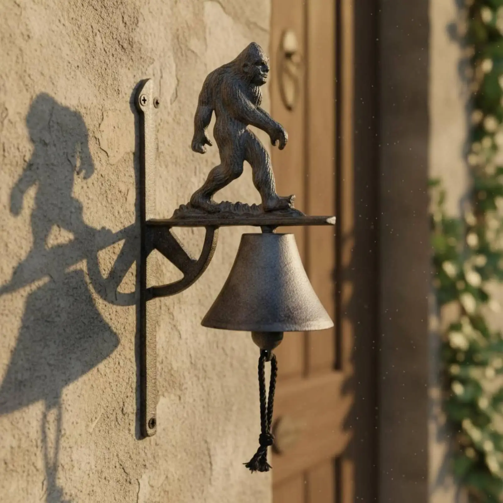 Decorative Wall Bell Retro Cast Iron Welcome Doorbell Chime for Garden Cafe Door Entry