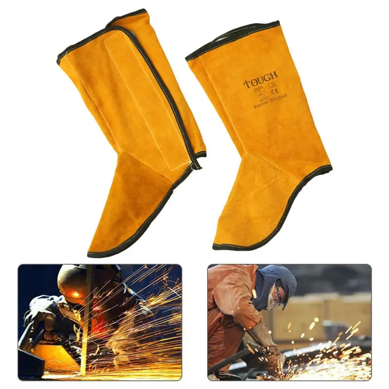 

Cowhide Leather Anti-scalding Work Safety Apron Welder Apron Welding Protection Wear-resistant Welding Foot Guard Shoes Covers